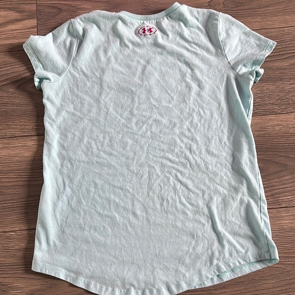 Under Armour Pink Logo Blue Short Sleeve Tee - Picture 4 of 6